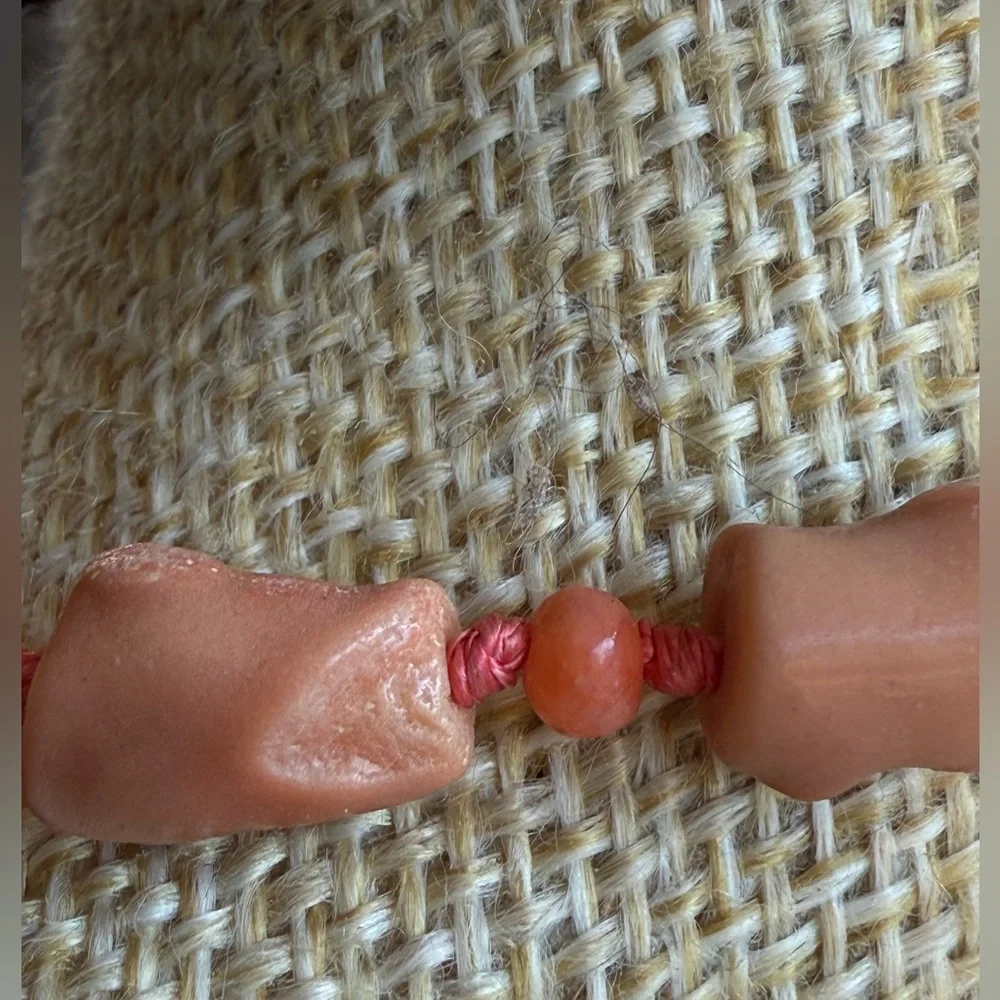 Vintage Salmon Branch Coral Hand Knotted Necklace - Picture 4 of 9